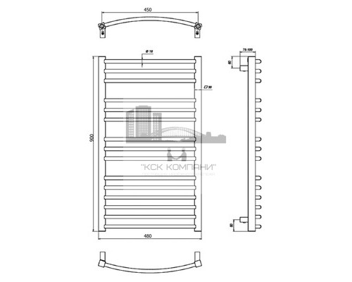 Электрический полотенцесушитель Calma 480х900