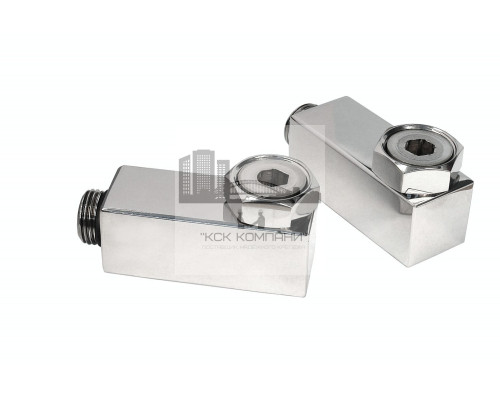 Комплект уголков квадратных c накидной гайкой 1/2 x 3/4, белые