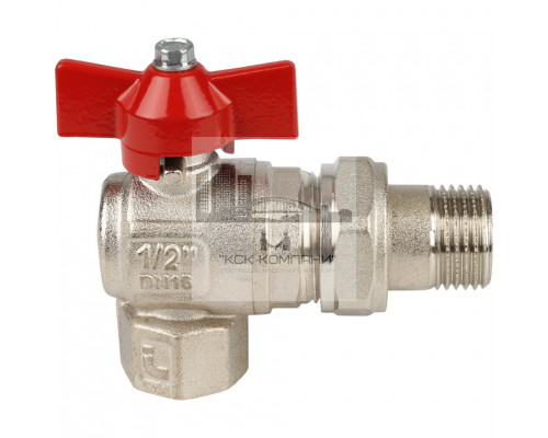 Кран шаровой угловой со сгоном (бабочка) 1/2