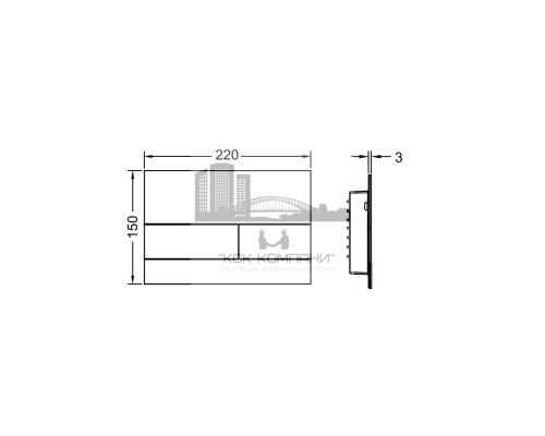 Металлическая панель смыва унитаза square II 9240831, для системы с двойным смывом (Теце)