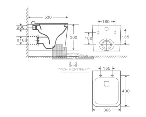Унитаз подвесной  FB002 Diamond