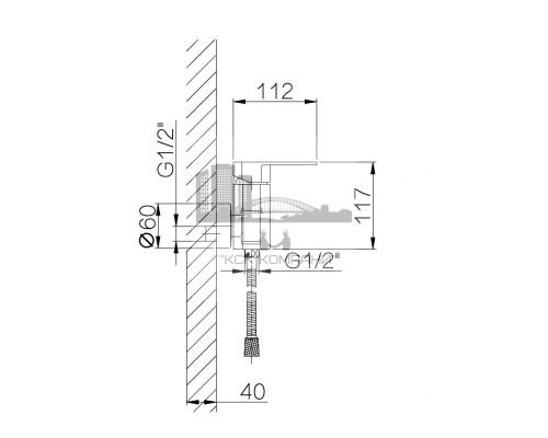 Смеситель для душа BOLDER GZ06052 хром