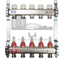 Коллектор из нержавеющей стали с расходомерами на 5 контуров SMS 0917 000005 
