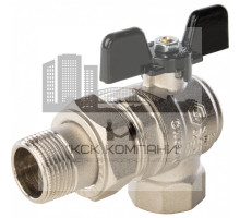 Кран шаровой полнопроходной угловой ВР/НР 3/4" американка, ручка бабочка 