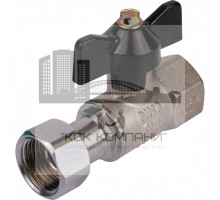 Кран шаровой с накидной гайкой ВР 1/2x1/2 с накидной гайкой, ручка бабочка 