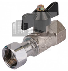 Кран шаровой с накидной гайкой ВР 1/2x1/2 с накидной гайкой, ручка бабочка 