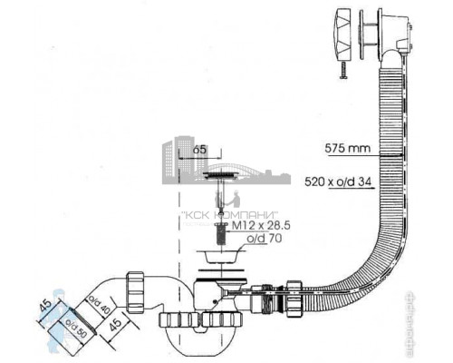Обвязка для ванны  MRB2AB-PB, бронза