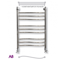 Полотенцесушитель водяной ЭРАТО А8 ВП 1200x400, с верхней полкой (Erato)