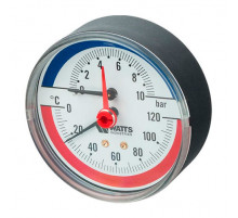 Термоманометр аксиальный 80 мм F+R818 (TMAP) 10 бар (Ваттс)