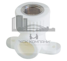 Угольник полипропиленовый (водорозетка) ППР 25 мм х 1/2", с внутренней резьбой