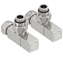 Вентиль квадратный угловой Сунержа для полотенцесушителей "ПРОФИ" (G 1/2" НР × G 3/4" НГ, 2 шт) (Sunerzha)