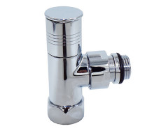 Вентиль запорный угловой круглый для полотенцесушителя 3/4" ВР × 1/2" НР