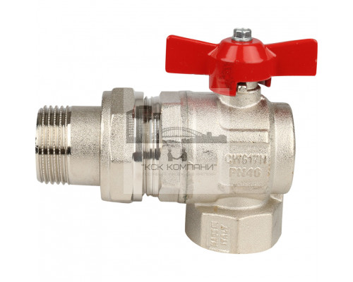 Кран шаровой угловой со сгоном (бабочка) 1