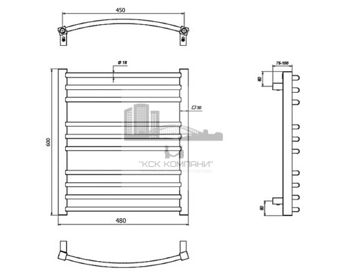 Электрический полотенцесушитель Calma 480x600