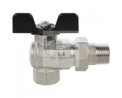 Кран шаровой полнопроходной угловой ВР/НР 1/2 американка, ручка бабочка