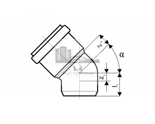 Отвод наружной канализации 110 мм, 45 градусов 220220 )