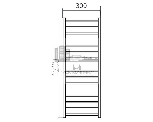 Электрический полотенцесушитель Estro 300x1200 с теном