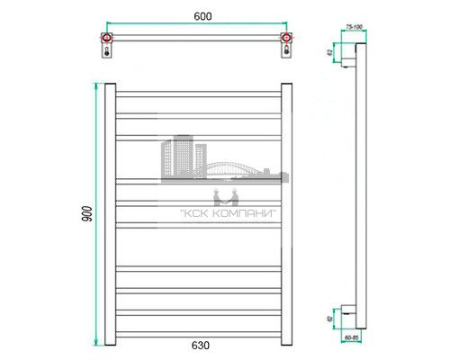 Электрический полотенцесушитель Eco Classic 630x900