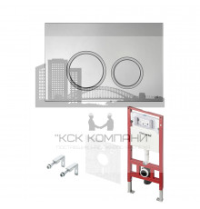 Инсталляция ТЕСЕ K955101 4 в 1 с панелью смыва, глянцевый хром для установки подвесного унитаза (Теце)