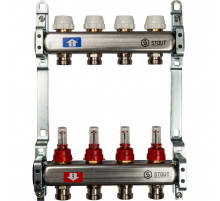 Коллектор из нержавеющей стали с расходомерами на 4 контура SMS 0917 000004 