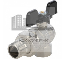 Кран шаровой полнопроходной угловой ВР/НР 1/2" американка, ручка бабочка 