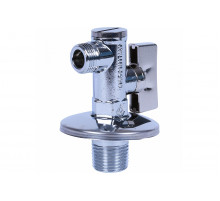 Кран шаровой угловой с фильтром и розеткой хромированный с розеткой  Minnesota 1/2" x 3/8"