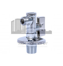 Кран шаровой угловой с фильтром и розеткой хромированный с розеткой  Minnesota 1/2" x 3/8"