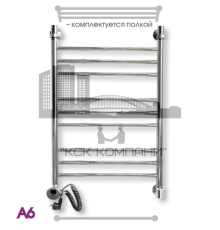 Полотенцесушитель электрический ЭРАТО А6 ВП 1200x500, с верхней полкой (Erato)