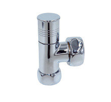 Вентиль запорный угловой круглый для полотенцесушителя 1" ВР × 3/4" ВР с внутренней резьбой