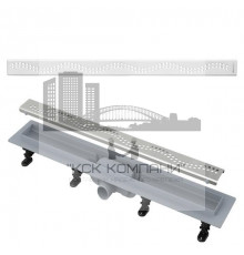 Желоб водоотводящий APZ8-Simple 950 мм с решеткой и опорами 