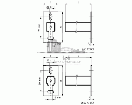 Консоль стеновая BIS RapidRail WM1 30x15, 250 мм, 6603125 (Валравен)