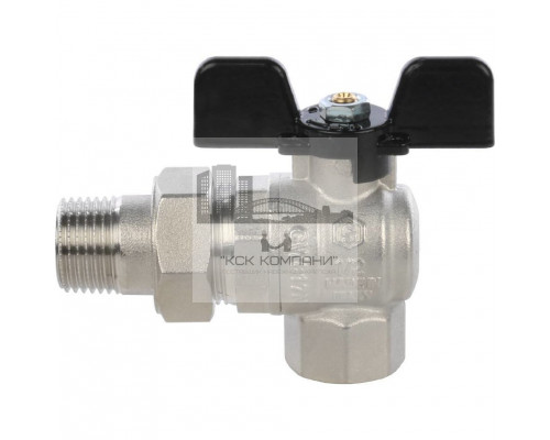 Кран шаровой полнопроходной угловой ВР/НР 1/2 американка, ручка бабочка