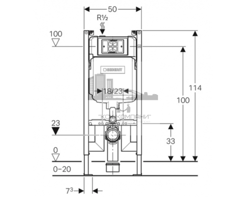 Инсталляция для унитазов  Duofix Alpha 458.233.00.1 со смывным бачком и с кнопкой смыва