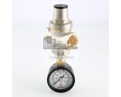 Редуктор давления воды поршневой с манометром от 1 до 5,5 бар 1/2 VT.088.N.0455
