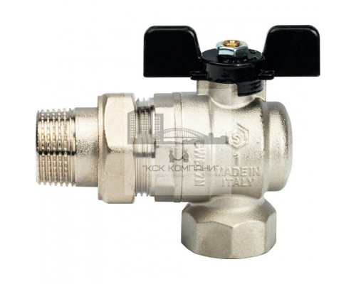 Кран шаровой полнопроходной угловой ВР/НР 1 американка, ручка бабочка