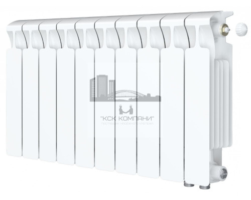 Радиатор биметаллический Monolit Ventil 350 x10, нижнее левое/правое подключение