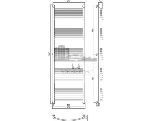 Водяной полотенцесушитель Сунержа Богема+ 1900x600 00-0220-1960 (Sunerzha)