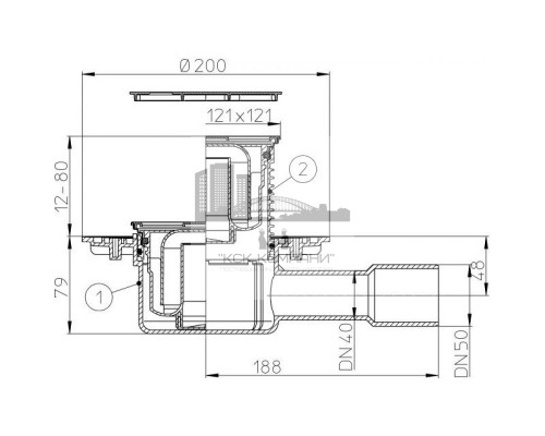 Трап душевой с гидрозатвором HL510N (арт. 42797)