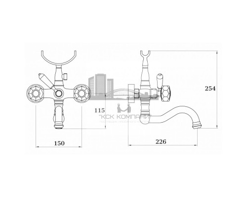 Смеситель для ванны (душевой набор) KOSTANTIN GZ09036-Е