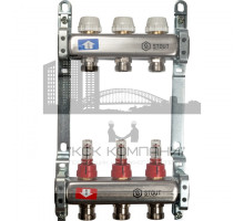 Коллектор из нержавеющей стали с расходомерами на 3 контура SMS 0917 000003 