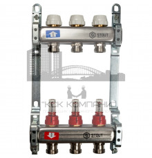 Коллектор из нержавеющей стали с расходомерами на 3 контура SMS 0917 000003 