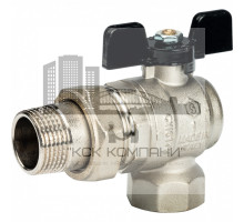 Кран шаровой полнопроходной угловой ВР/НР 1" американка, ручка бабочка 