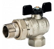 Кран шаровой полнопроходной угловой ВР/НР 1" американка, ручка бабочка 