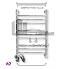 Полотенцесушитель электрический ЭРАТО А9 ВП 1200x400, с верхней полкой (Erato)
