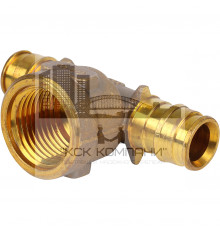 Тройник переходник 1047887 Q&E с внутренней резьбой латунь 25x1/2"ВРx25 (Упонор)