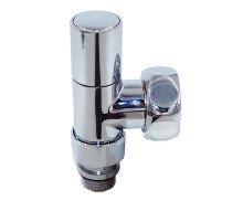 Вентиль запорный угловой круглый для полотенцесушителя 1" ВР × 1/2" НР