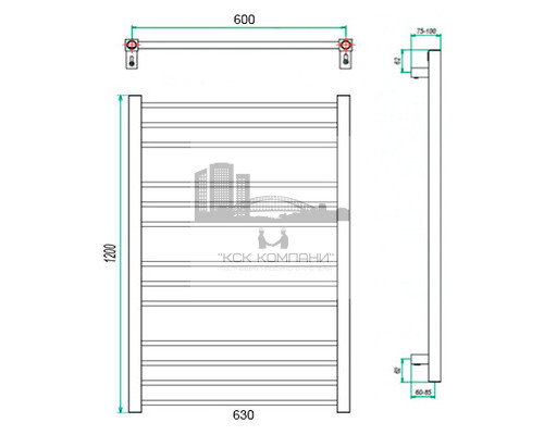 Электрический полотенцесушитель Eco Classic 630x1200