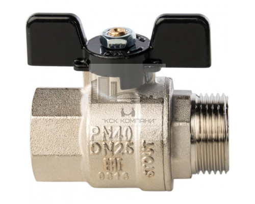 Кран шаровой полнопроходной ВР/НР 1, ручка бабочка