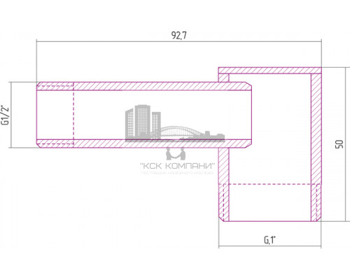 Уголок переходной Сунержа 1 НР × 1/2 НР (Sunerzha)
