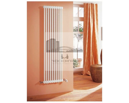 Трубчатый радиатор 2180/08, 8 секции, 3/4, белый, вертикальный, боковое подключение